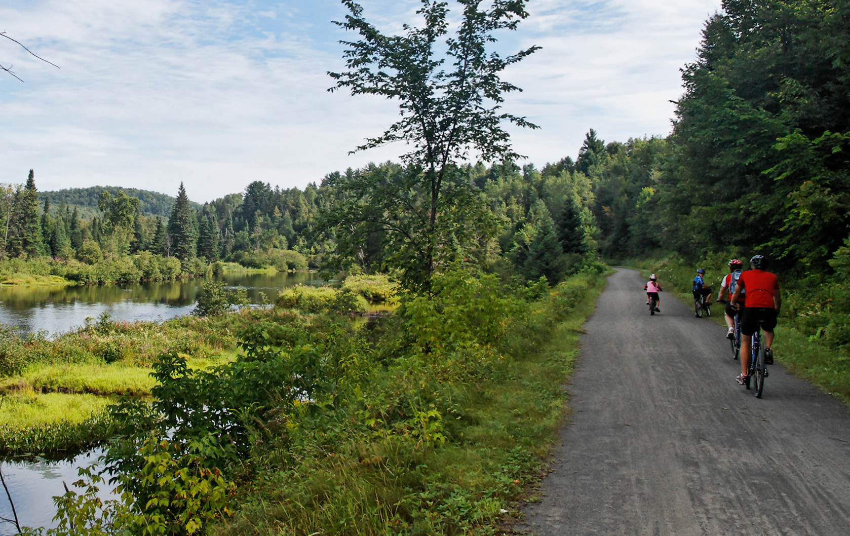 Le Parc linéaire du P'tit train du nord, dans les Laurentides.